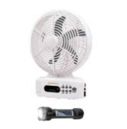 Combo Recargable Ventilador 12" QUQT-312WSP + Linterna QFX Gris