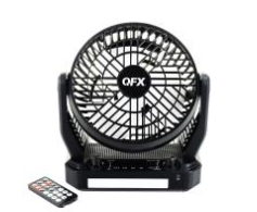 Ventilador 6" con Luz y Altavoz QFX recargable R-43