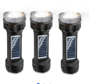 3 Linternas Recargables con Panel Solar QFX