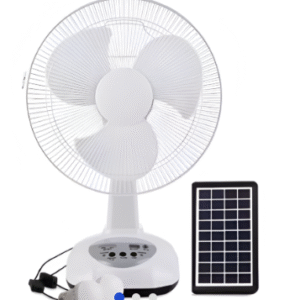 Ventilador 12" Recargable + Panel y 2 Bombillos 092T