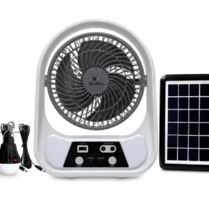 Ventilador Recargable 8" QU QT-608
 con Panel y 2 bombillos "