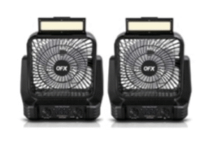 Combo 2 Ventiladores con Luz y radio FM QFX R-54